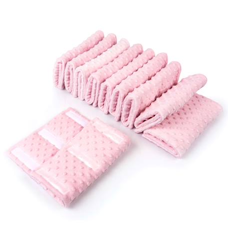 Tour de lit modulable 10 pièces extra doux minky Bleu+Écru+Gris+Rose 14 - vertbaudet enfant 