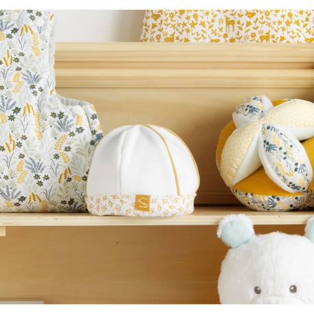 Bonnet de naissance en coton - promenons nous Blanc/jaune+Blanc/vert 3 - vertbaudet enfant 