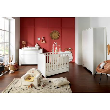 Tiroir de lit bébé en bois - loft Blanc 3 - vertbaudet enfant 