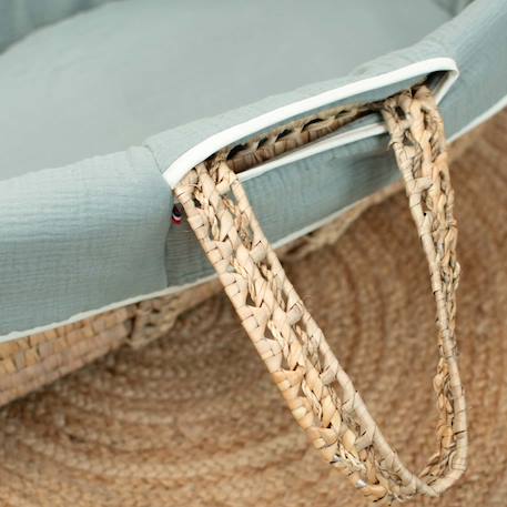 Habillage de couffin en gaze de coton jeanne Beige+Blanc+Bleu+Camel+Écru+Gris clair+Rose+Terracotta+Vert de gris 45 - vertbaudet enfant 