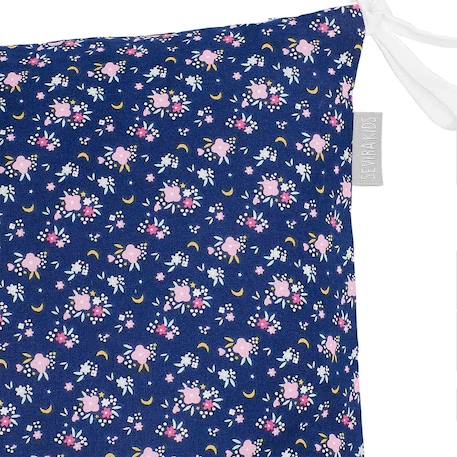 Taies de coussin pour tour de lit modulable fairy flore Bleu marine+Rose 3 - vertbaudet enfant 