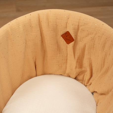 Couffin bébé avec matelas habillage et drap housse pois dorés Blanc à pois or+Camel à pois or+Vert à pois or 9 - vertbaudet enfant 