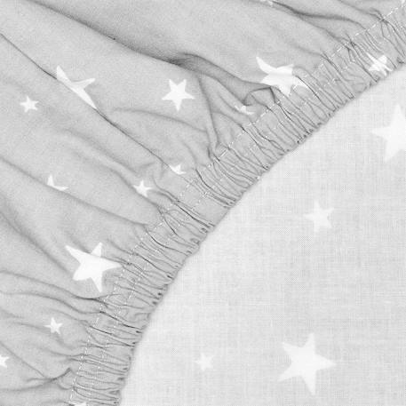 Drap housse couffin ovale stella Blanc+Gris 6 - vertbaudet enfant 