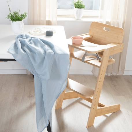 Chaise haute évolutive en bambou fsc® avec plateau repas nature up Anthracite - naturel+Blanc - naturel+Bois naturel 18 - vertbaudet enfant 