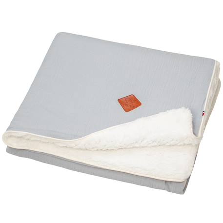 Couverture en gaze de coton et sherpa jeanne Beige+Blanc à pois or+Bleu+Camel+Camel à pois or+Écru+Gris+Rose+Terracotta+Vert à pois or+Vert de gris 29 - vertbaudet enfant 