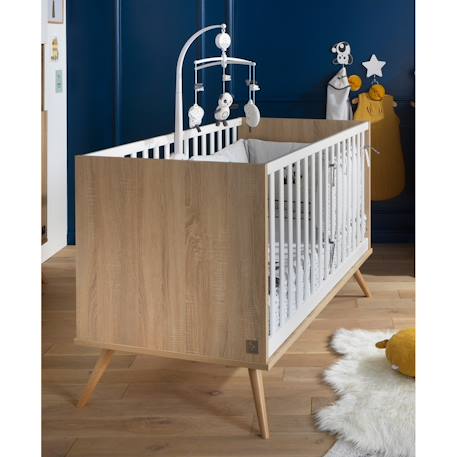 Lit bébé évolutif en bois - seventies Marron/blanc 5 - vertbaudet enfant 