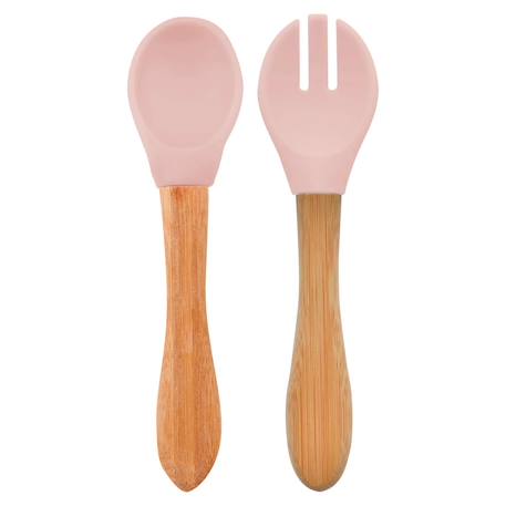 Set de couverts bébé fourchette et cuillère Caramel+Rose clair+Terracotta 7 - vertbaudet enfant 