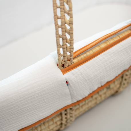 Habillage de couffin en gaze de coton jeanne Beige+Blanc+Bleu+Camel+Écru+Gris clair+Rose+Terracotta+Vert de gris 8 - vertbaudet enfant 