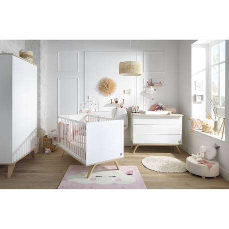 Lit bébé évolutif en bois - serena Blanc 3 - vertbaudet enfant 