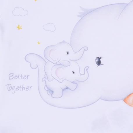 Ensemble bébé body et shorty en coton bio éléphant Blanc 4 - vertbaudet enfant 