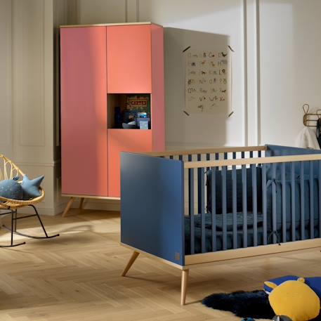 Armoire 3 portes 1 niche - boreale Gris+Orange 8 - vertbaudet enfant 