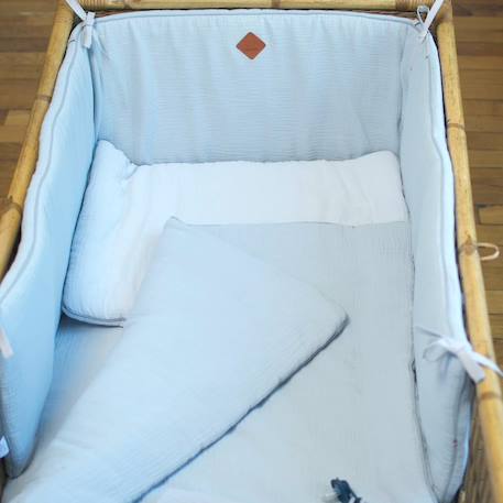Couverture en gaze de coton jeanne Beige+Blanc+Blanc à pois or+Bleu+Camel+Écru+Gris clair+Terracotta+Vert de gris+Vieux rose 20 - vertbaudet enfant 