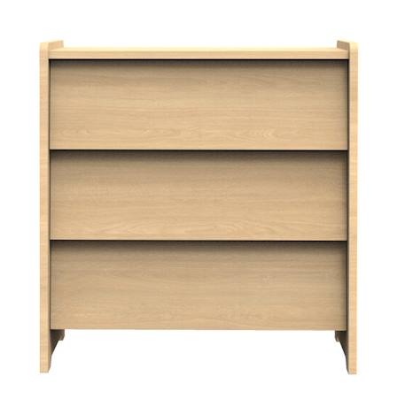 Commode 3 tiroirs façades inclinées en bois décor chêne miel - cannelle Beige+Marron 4 - vertbaudet enfant 
