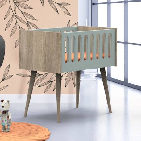 Berceau bébé rectangulaire - eclipse Blanc+Bleu+Gris+Orange+Vert 18 - vertbaudet enfant 