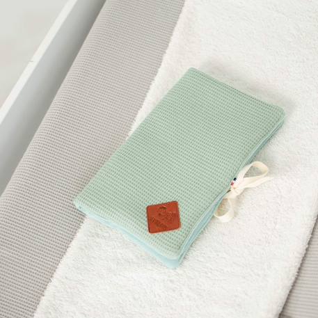 Housse de matelas à langer nid d'abeille Beige+Bleu+Écru+Gris clair+Rose 14 - vertbaudet enfant 
