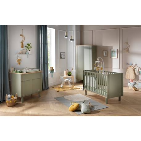 Commode un tiroir et 2 portes - eleonore Vert 6 - vertbaudet enfant 
