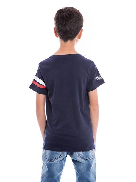 T-shirt col rond nolero garçon Bleu marine 2 - vertbaudet enfant 