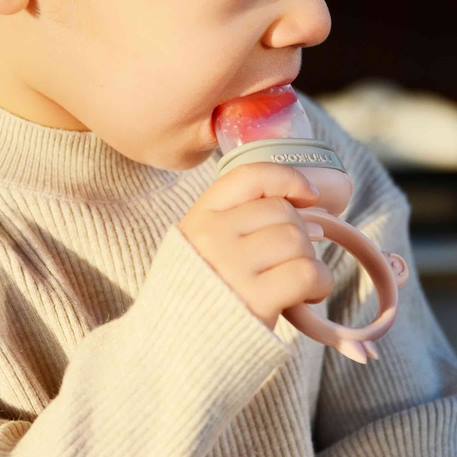 Grignoteur bébé en silicone innovant Bleu marine+Nude 12 - vertbaudet enfant 
