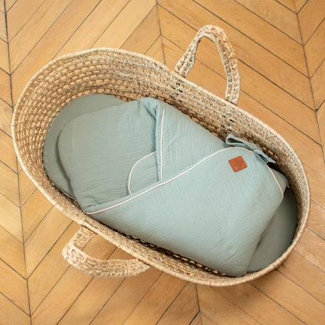 Couverture d'emmaillotage en gaze de coton jeanne Beige+Blanc+Blanc à pois or+Bleu+Camel+Écru+Gris clair+Terracotta+Vert de gris+Vieux rose 41 - vertbaudet enfant 