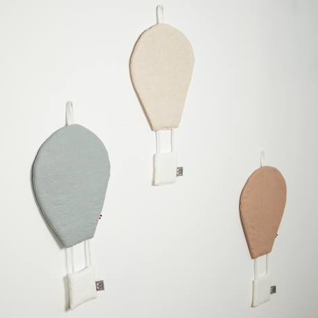 Montgolfière murale décorative en lin Beige+Écru+Pêche+Vert de gris 5 - vertbaudet enfant 