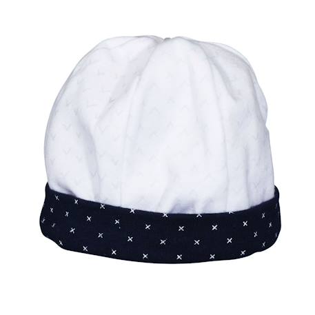 Bonnet de naissance en coton - hello Blanc 1 - vertbaudet enfant 
