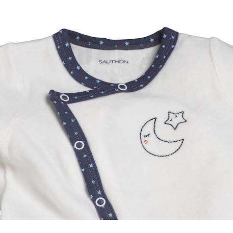 Pyjama bébé à manches longues en velours - merlin Blanc+Bleu 2 - vertbaudet enfant 
