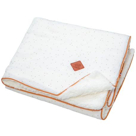 Couverture en gaze de coton et sherpa jeanne Beige+Blanc à pois or+Bleu+Camel+Camel à pois or+Écru+Gris+Rose+Terracotta+Vert à pois or+Vert de gris 6 - vertbaudet enfant 