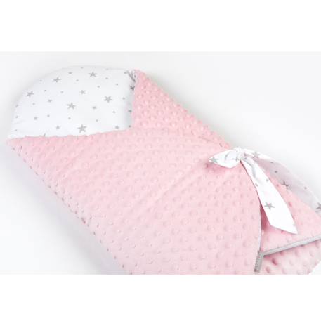 Couverture d'emmaillotage évolutive minky stella Bleu+Camel+Gris+Rose 24 - vertbaudet enfant 