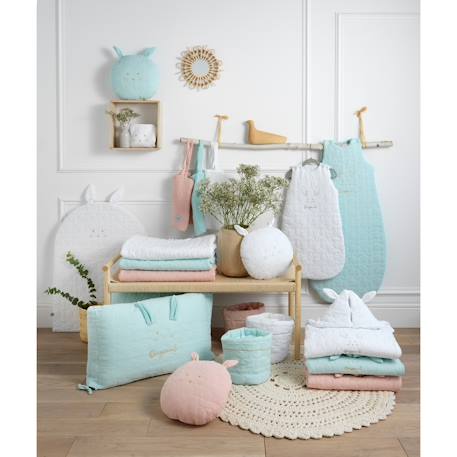 Couvre lit ovale pour berceau en coton - galopin Blanc+Bleu ciel+Bleu nuit+Jaune+Rose 8 - vertbaudet enfant 