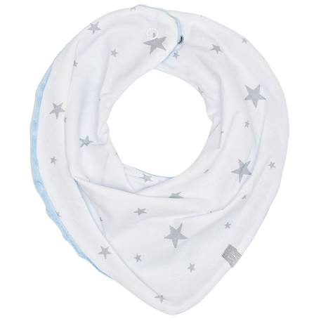 Bavoir bandana cache-cou réversible stella Blanc / bleu+Blanc / ecru+Blanc / gris+Blanc / rose+Gris+Gris/bleu+Gris/rose 1 - vertbaudet enfant 