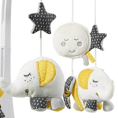 Mobile musical bébé eléphant en coton - babyfan Gris 2 - vertbaudet enfant 