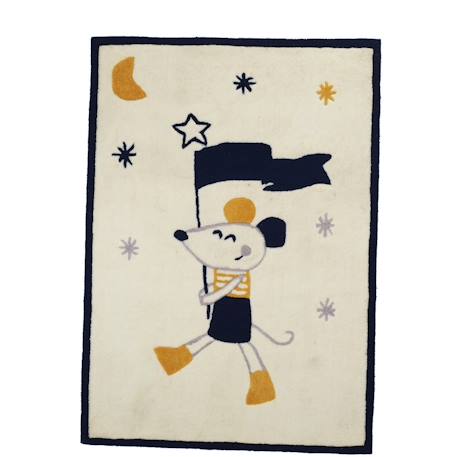Tapis de chambre enfant en acrylique - hello Blanc 1 - vertbaudet enfant 
