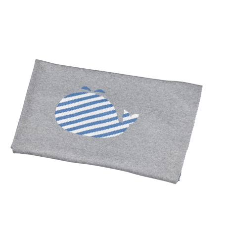 Couverture maille en coton - blue baleine Gris 2 - vertbaudet enfant 