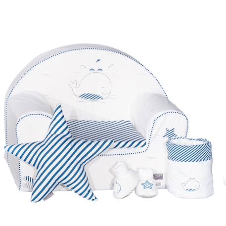 Coussin étoile en coton - blue baleine Blanc 3 - vertbaudet enfant 