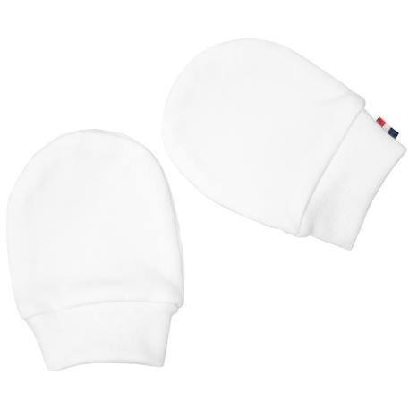 Moufles naissance en coton gants bébé anti griffures Beige+Blanc+Bleu+Écru+Rose+Vert 5 - vertbaudet enfant 
