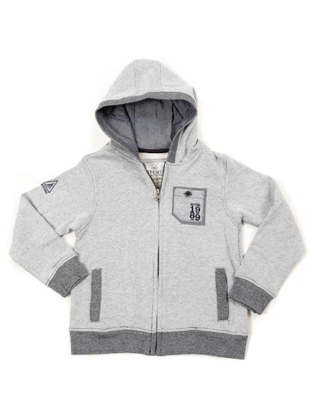 Sweat zippe wafaa garçon Gris 1 - vertbaudet enfant 