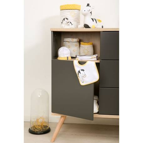Bonnet de naissance en coton - pluche et pompon Blanc 2 - vertbaudet enfant 