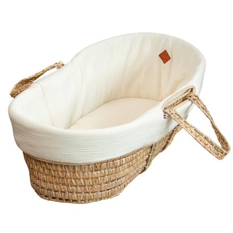 Habillage de couffin en gaze de coton jeanne Beige+Blanc+Bleu+Camel+Écru+Gris clair+Rose+Terracotta+Vert de gris 21 - vertbaudet enfant 