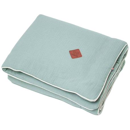 Couverture en gaze de coton jeanne Beige+Blanc+Blanc à pois or+Bleu+Camel+Écru+Gris clair+Terracotta+Vert de gris+Vieux rose 42 - vertbaudet enfant 