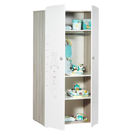 Armoire 2 portes bébé en mélamine - teddy Blanc 2 - vertbaudet enfant 