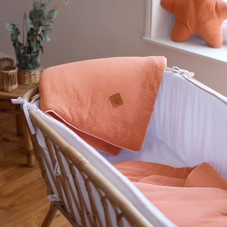 Couverture en gaze de coton jeanne Beige+Blanc+Blanc à pois or+Bleu+Camel+Écru+Gris clair+Terracotta+Vert de gris+Vieux rose 38 - vertbaudet enfant 