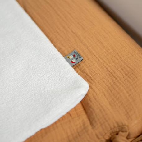 Housse de matelas à langer en gaze de coton jeanne Beige+Blanc+Bleu+Camel+Écru+Gris clair+Terracotta+Vert de gris+Vieux rose 21 - vertbaudet enfant 