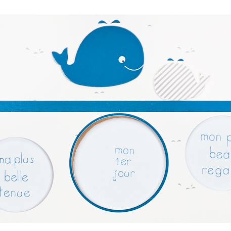 Pèle-mêle 12 photos en bois - blue baleine Blanc 2 - vertbaudet enfant 