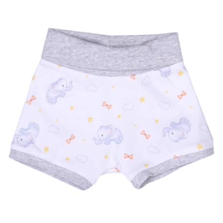 Ensemble bébé body et shorty en coton bio éléphant Blanc 3 - vertbaudet enfant 