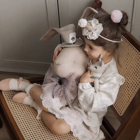 Trophée mural lapin pays des merveilles en lin – décoration chambre bébé enfant Beige, pays des merveilles 4 - vertbaudet enfant 
