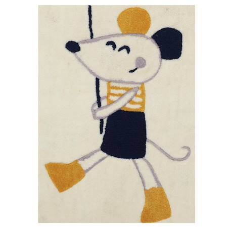 Tapis de chambre enfant en acrylique - hello Blanc 2 - vertbaudet enfant 