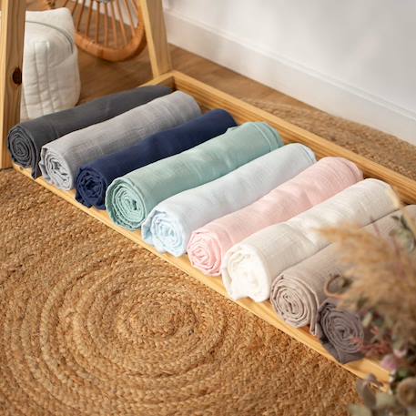 Drap housse berceau en gaze de coton à carreaux Beige+Blanc+Bleu ciel+Rose 10 - vertbaudet enfant 