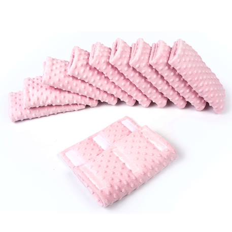 Tour de lit modulable 10 pièces extra doux minky Bleu+Écru+Gris+Rose 16 - vertbaudet enfant 