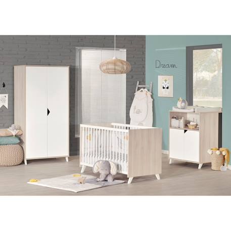 Commode à langer bébé en bois - scandi Blanc/beige+Blanc/gris 5 - vertbaudet enfant 