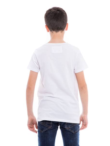 T-shirt col rond nomade garçon Blanc+Noir 2 - vertbaudet enfant 